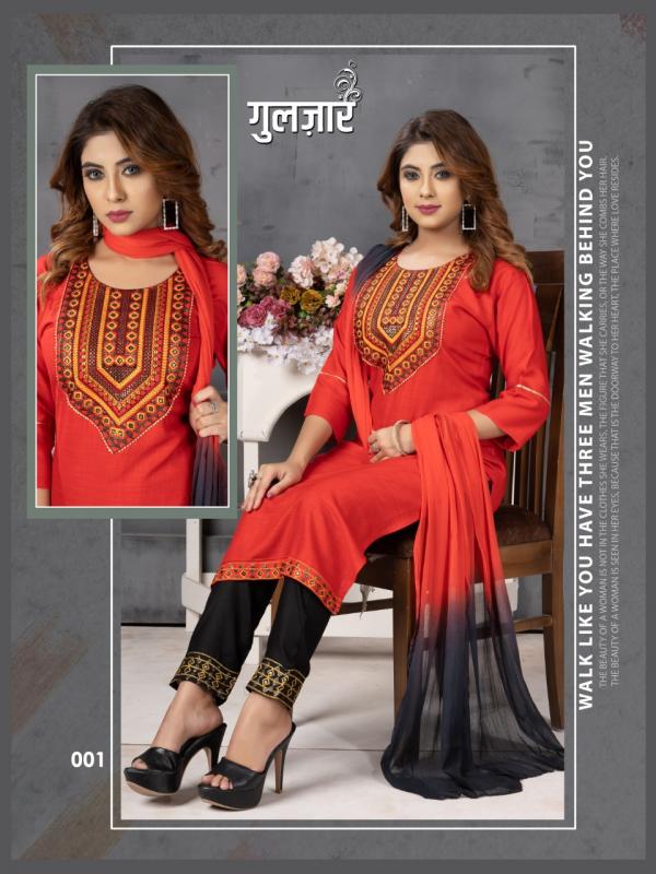 Beauty Queen Gulzar Fancy Kurti With Bottom Dupatta Collection